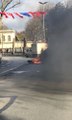 Beşiktaş'ta Kaza Yapan Motosiklet Alev Alev Yandı