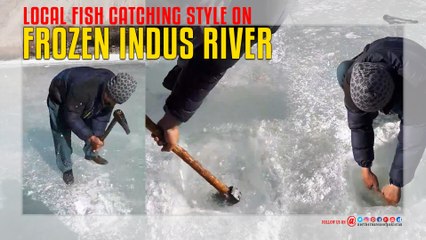 Frozen Indus River Local Style Of Fish Catching