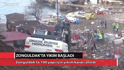 Zonguldak’ta 190 yapı için yıkım başladı