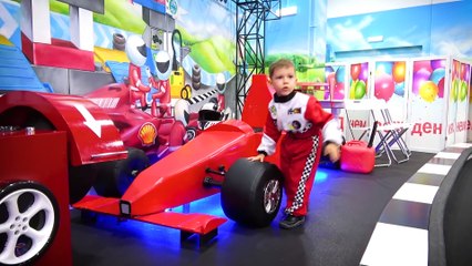 Fun Playground for kids Family fun Play Area with slide Ride on cars Compilation video for kids