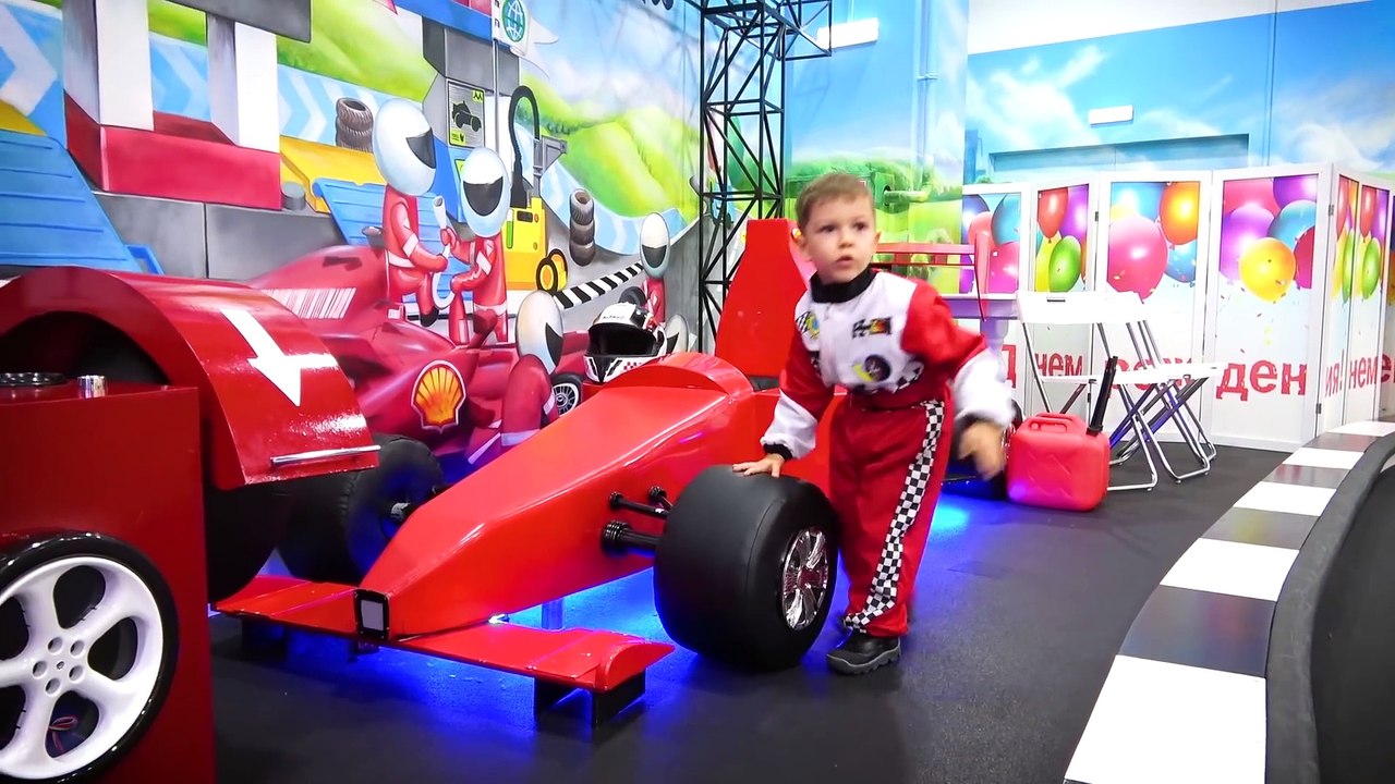 Fun Playground for kids Family fun Play Area with slide Ride on cars Compilation video for kids