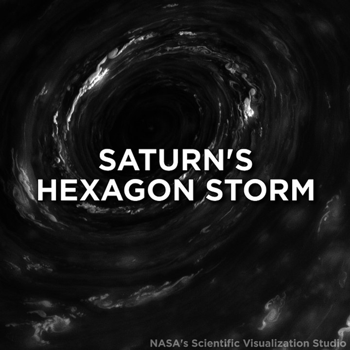 Saturn's Hexagon Storm