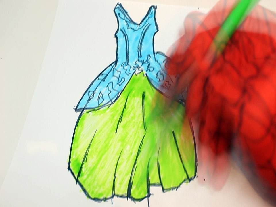 Drawing & Colouring Dresses for Girls | Learn Coloring & Colors Video for Kids