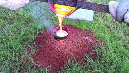 Il coule de l'aluminium dans une fourmilière pour obtenir quelque chose de merveilleux...