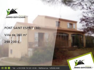 Villa A vendre Pont saint esprit 160m2 - 298 200 Euros