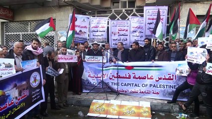 ABD'nin Kudüs'ü 'İsrail'in başkenti' olarak tanıma kararı protesto edildi - GAZZE