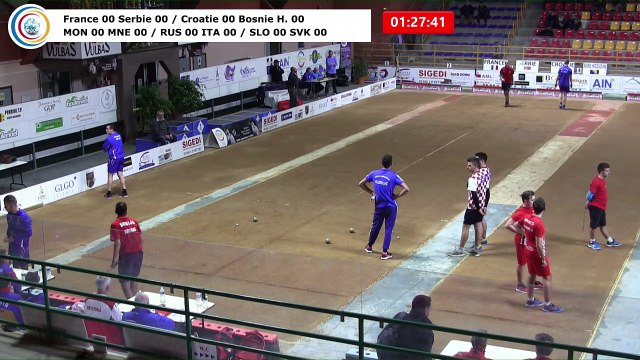 Secondes parties de poules, double U23, Euro Jeunes, Saint-Vulbas 2018