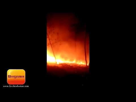 अल्मोड़ा में चितई मंदिर से लगे जंगलों में धधकी आग II Fire in forests engaged in Almora