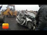 लखनऊ-आगरा एक्सप्रेस-वे पर टकराई 10 गाड़ियां, हादसे में 2 की मौत