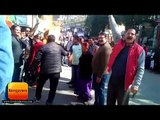 अल्मोड़ा में नगर पालिका के विस्तार के विरोध में कांग्रेसियों का प्रदर्शन