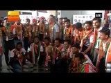 Cup Hockey 2017 indian Hockey team arrives in Delhi airport rousing welcome
