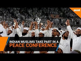 Indian Muslims take part in a peace conference