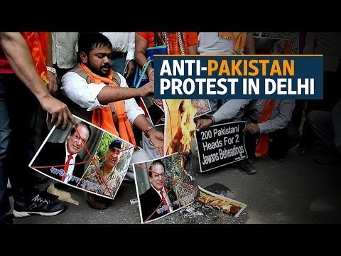 Indian activists hold anti-Pakistan protest in Delhi
