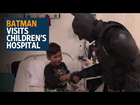 Batman in Batmobile visits Argentine children’s hospital