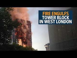 Fire engulfs tower block in west London