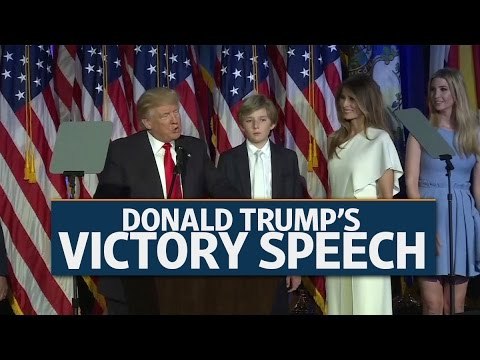 Donald Trump's victory speech: 'I will be president for all of Americans'