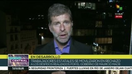Trabajadores estatales argentinos van a paro en contra de despidos