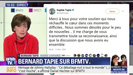 "Je suis dans une séquence un peu dure", Bernard Tapie revient sur son cancer