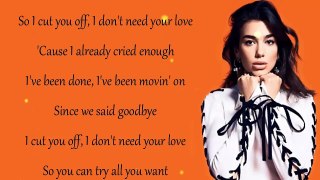 Lyrics - Dua Lipa - IDGAF