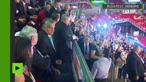 Vladimir Poutine et Viktor Orban à la cérémonie d’ouverture des Mondiaux de judo à Budapest