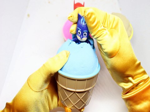 Learn Colors Kinetic Sand, Ice Cream, PJ Masks & Surprise Eggs Toys | Fun Kids Finger Family Rhyme