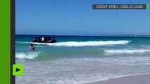 En Espagne, des migrants débarquent sur une plage à la surprise des baigneurs