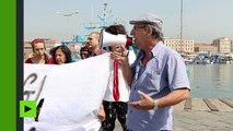 Italie : manifestation contre l’arrivée d’un navire de militants identitaires à Catane