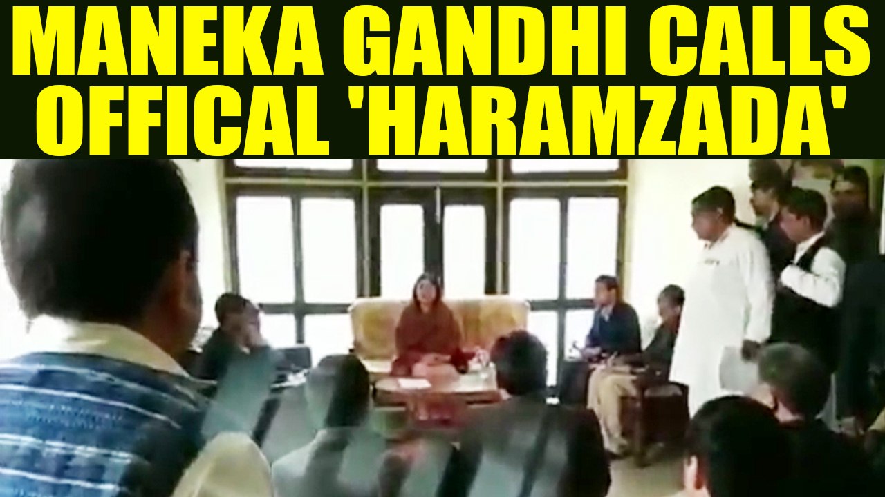 Maneka Gandhi hurls abuses at a corrupt official in UP, Watch Video | Oneindia News