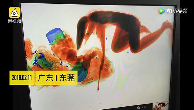 De peur qu’on lui vole son argent, elle passe dans le scanner à bagages avec son sac à main