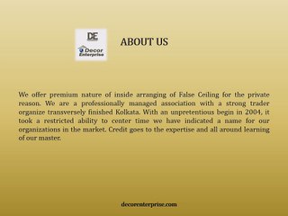 Best False Ceiling and Designs offer by Decor Enterprise