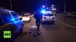 La police armée patrouille à la frontière allemande après les attaques terroristes de Paris