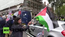 Manifestations de soutien à la Palestine et à Israël à l’extérieur de l’ambassade d’Israël à Londres