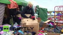 Les réfugiés du camp situé près de Röszke en Hongrie souffrent du froid