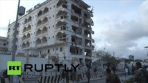 Les images après l’attaque suicide d'un hôtel diplomatique en Somalie