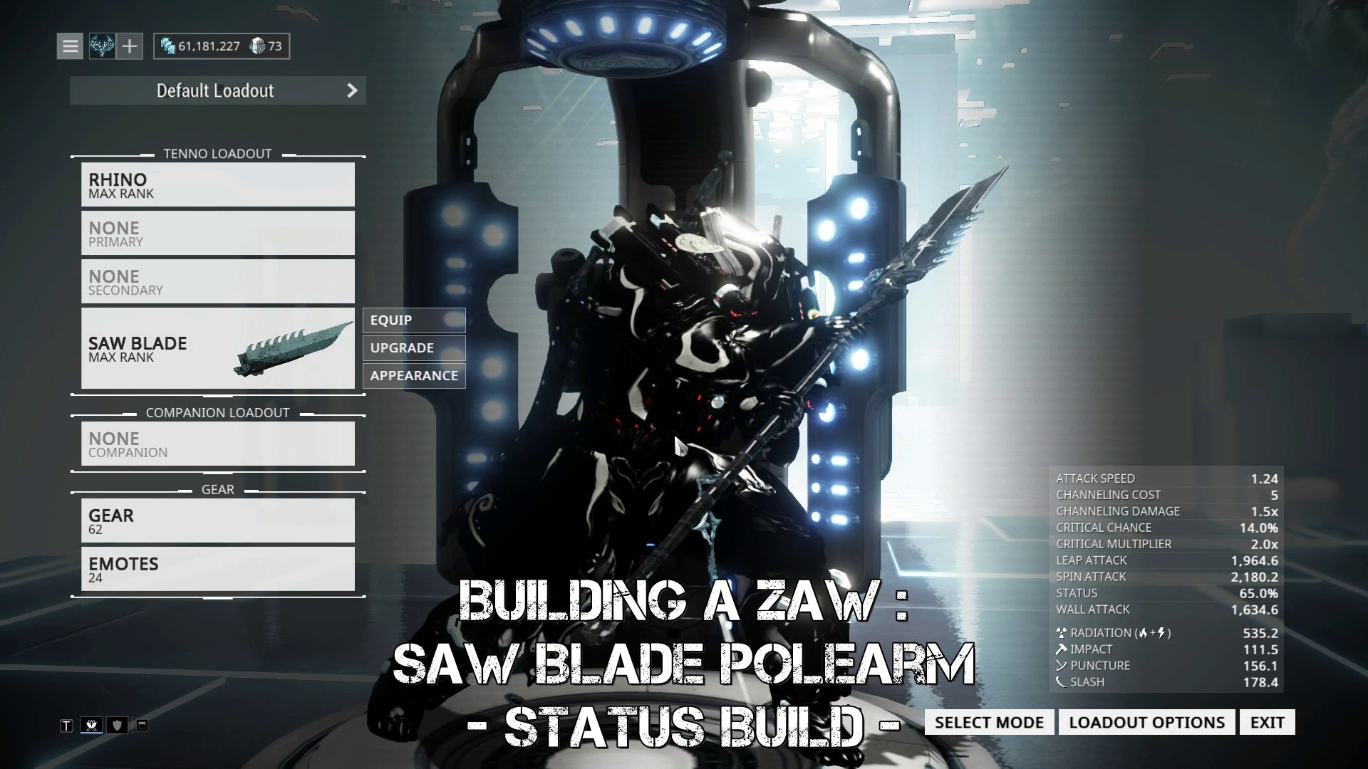 Warframe: Building a Zaw - Saw Blade Polearm Status Build (raw elemental  power) - video Dailymotion