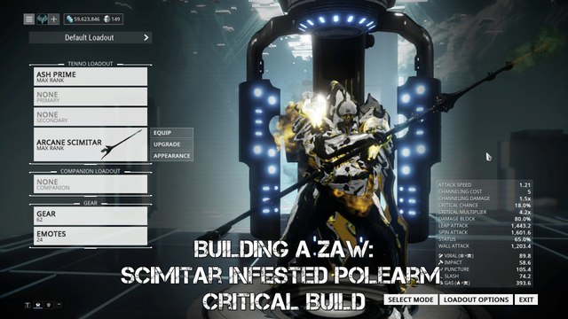 Warframe: Building a Zaw - Scimitar Infested Polearm Critical Build