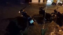 Centro ficou alagado com as chuvas desta sexta-feira