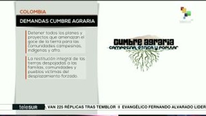Principales demandas de la Cumbre Agraria en Colombia