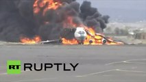 Yémen : des frappes aériennes saoudiennes touchent un avion militaire à l’aéroport de Sanaa