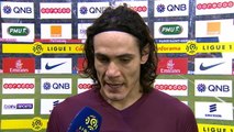 Ligue 1 Conforama - 26ème journée - La réaction d'Edinson Cavani après Paris SG/Strasbourg