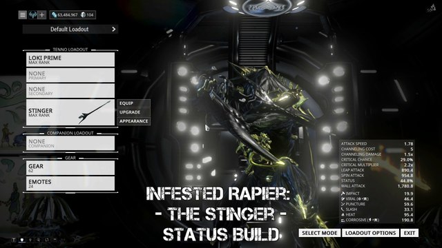 Warframe: Building a Zaw - Infested Rapier: The Stinger Status Build (elemental sting)