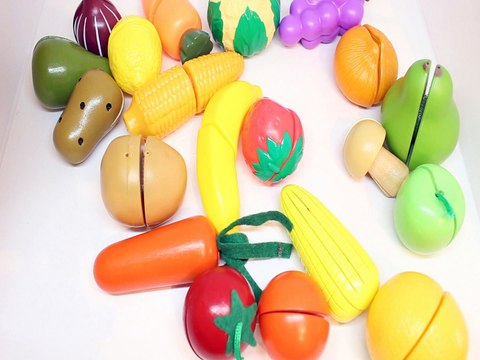 Microwave & Cutting Fruits Wooden Velcro toys & Ice Cream | Learning Colors for kids