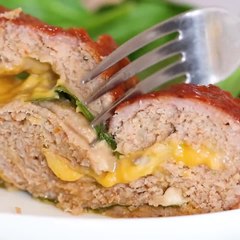 Cheese Stuffed Turkey Meatloaf