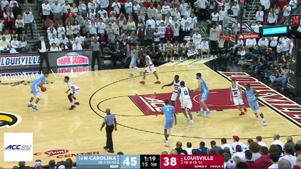 Louisville's Ray Spalding Blocks UNC Shot Into Front Row