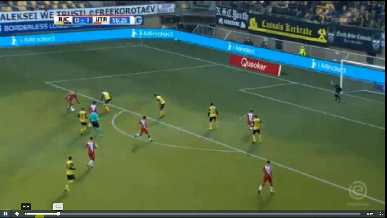 Van der Maarel  Goal - Roda vs Utrecht 0-2  18.02.208 (HD)