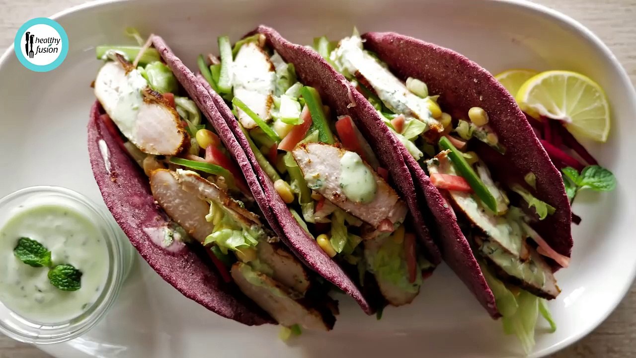 Beetroot Tacos With Grilled Chicken Recipe By Healthy Food Fusion