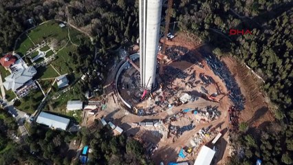 1300 tonluk anten yükselmeye başladı