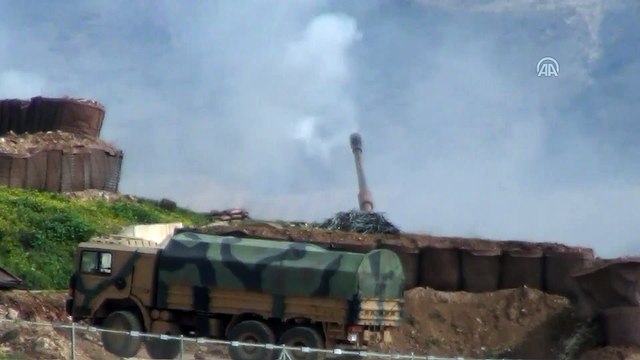 Zeytin Dalı Harekatı - Afrin'deki terör mevzileri topçu birliklerince vuruluyor - HATAY