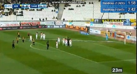 Ognjen Vranjes Goal AEK Athens 1-0 Xanthi