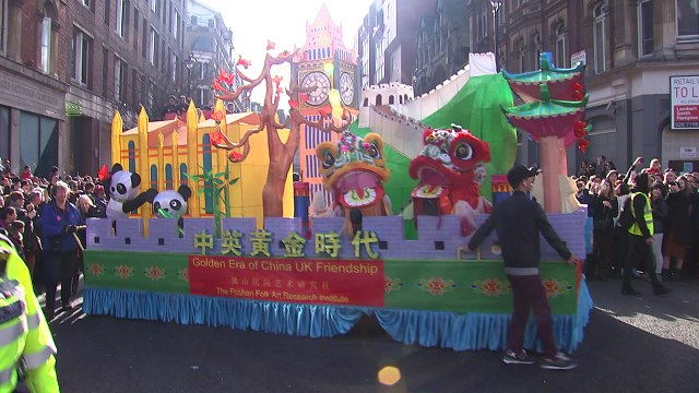 Colourful parade marks Chinese New Year in London